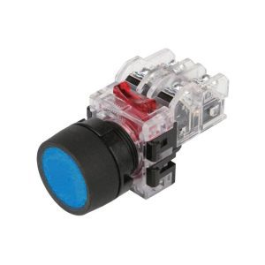 Nút nhấn không đèn viền nhựa màu xanh dương MRF-TM2A