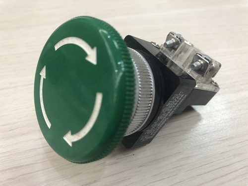 Nút nhấn dừng khẩn giữ phi 25 màu xanh CR-257R-1G