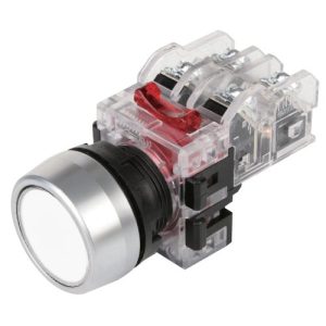 Nút nhấn không đèn viền nhôm màu trắng MRF-RA1W