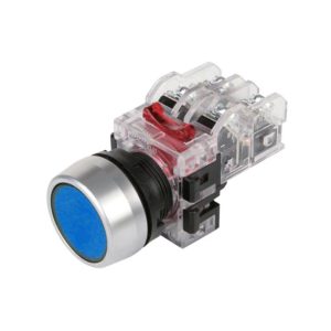 Nút nhấn không đèn viền nhôm màu xanh dương MRF-RA1A