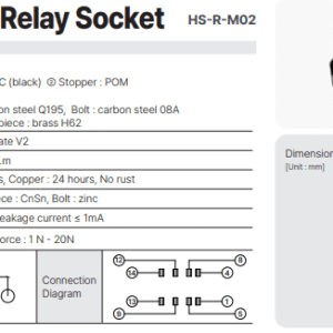 Alternative view of Đế rơ le 8 chân nhỏ Hanyoung HS-R-M02