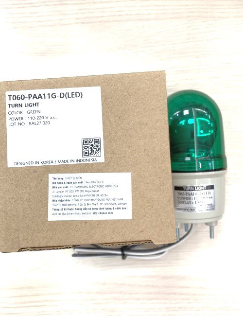 Đèn xoay cảnh báo phi 60 Hanyoung T060-PAA11G-D - Ảnh 4