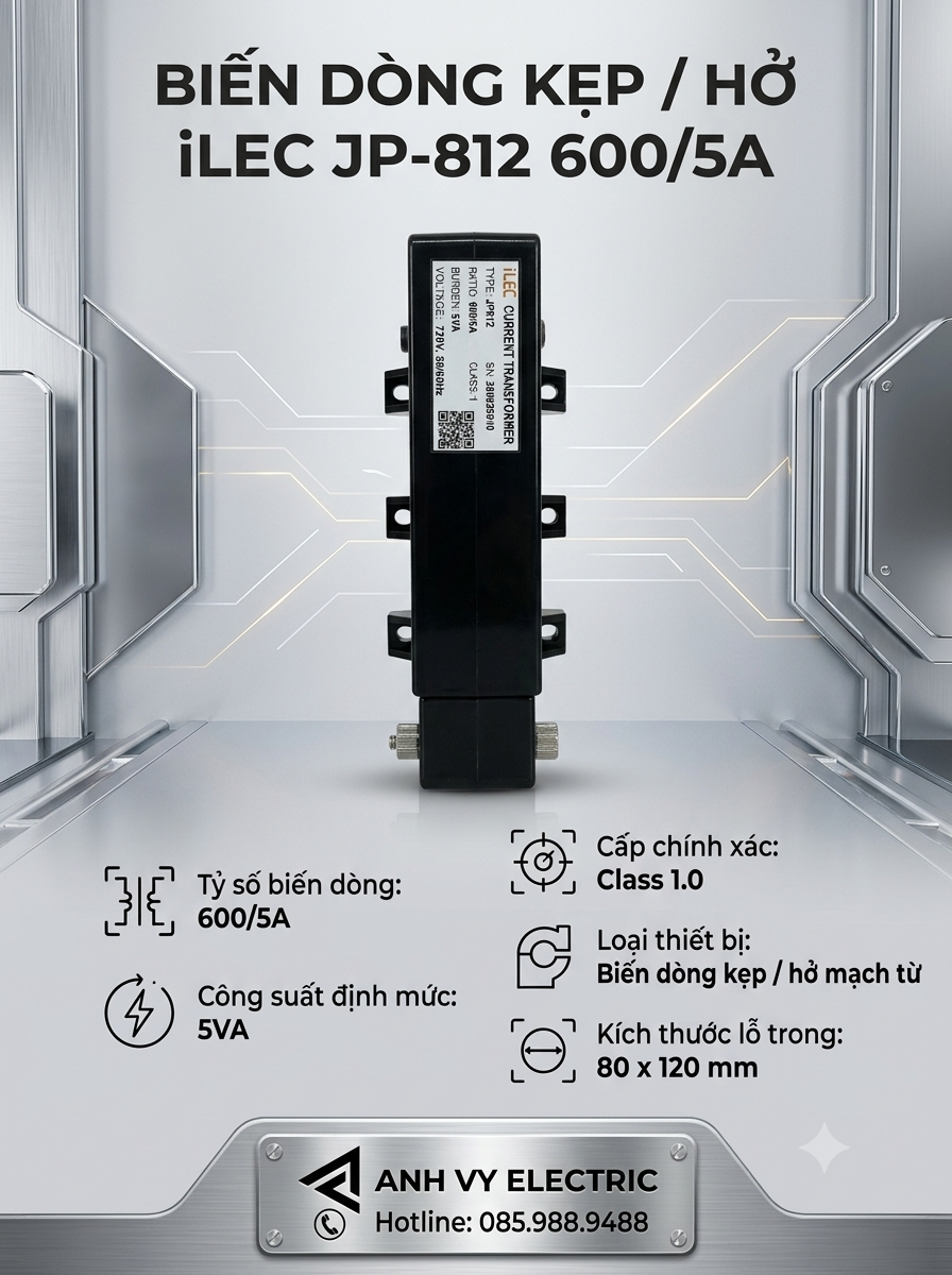 Biến dòng kẹp/hở iLEC JP-812 600/5A - Ảnh 2