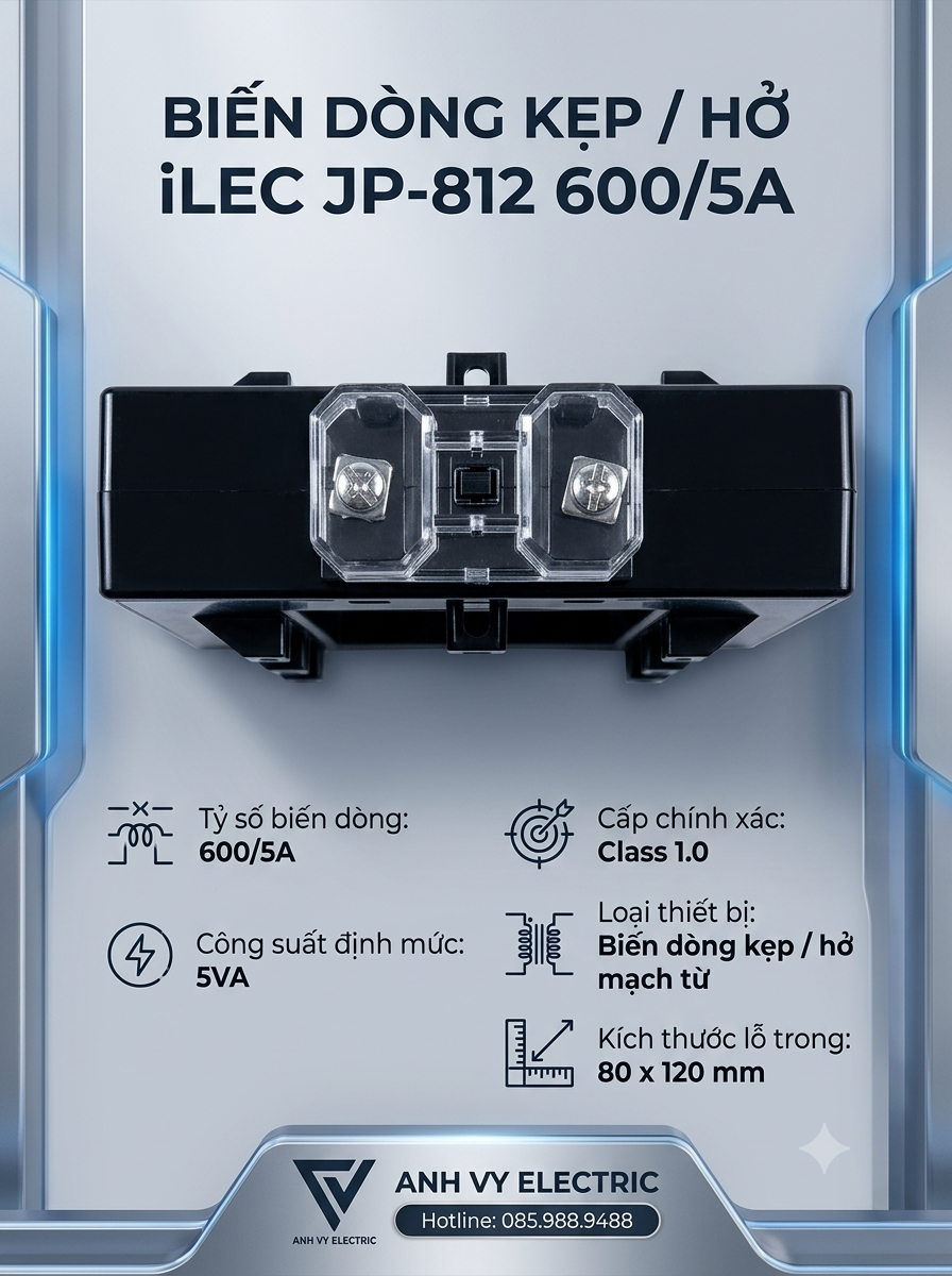 Biến dòng kẹp/hở iLEC JP-812 600/5A - Ảnh 3